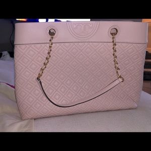 Tory Burch Fleming Triple Compartment Tote Pink